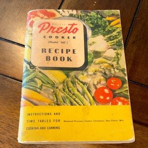 Presto Cooker Recipe Book